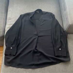 NIC+ZOE Women's Black Long Sleeve V-Neck Blouse